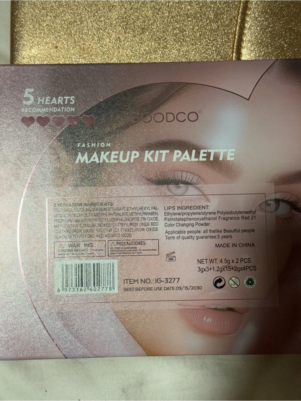 Pink Eyeshadow & Lip Gloss Kit - 5-Pan Pink Palette
